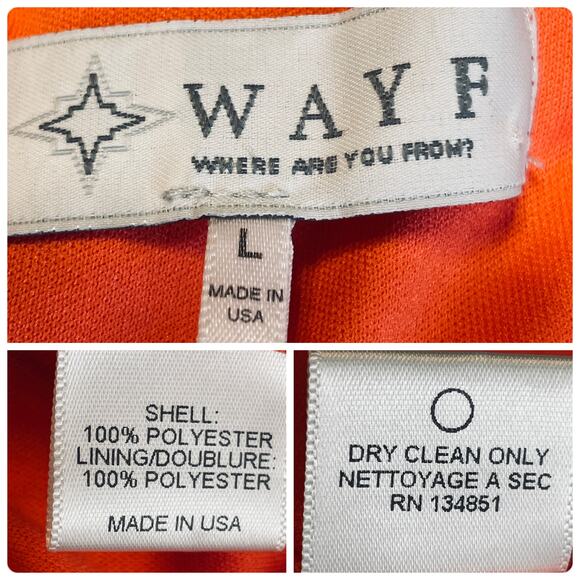 WAYF Orange Lace Stretch Knit Sleeveless Cropped Career Colorful Fun Tank Top L - Picture 8 of 9